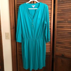 Lilly Pulitzer Beckett dress teal blue-green turquoise color Sz XL EUC